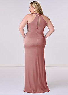 Barbie ♥ Azazie Bridesmaid Dresses Dusty Rose Sheath Stretch Satin Dress image8