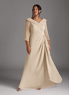 Azazie Jaycee Mother of the Bride Dresses Champagne A-Line Chiffon Dress image9