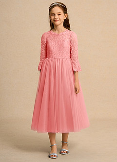 Azazie Lamb Girl Flower Girl Klänningar Klä Balklänning i Spets image4