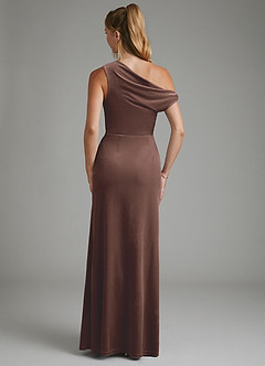 Azazie Emerson Bridesmaid Dresses Ganache A-Line Off the Shoulder Velvet Dress image7