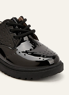 front Boys Wedding Brogue Patent Leather Shoes