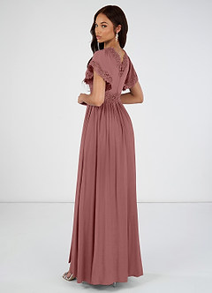 Azazie Tulum Bridesmaid Dresses A-Line Lace Viscose Floor-Length Dress image2