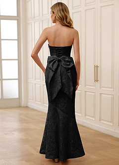 Jiral Black Mermaid Jacquard Prom Dress image2