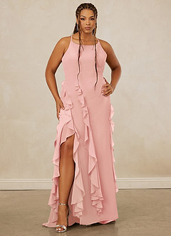 Christian Siriano Bridal for Azazie 1006 Bridesmaid Dresses Rosette Mermaid Ruched Chiffon Dress image8