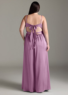 Azazie Zeya Robes de demoiselle d'honneur Robe Trapèze en Satin extensible Plissée Glycine image10