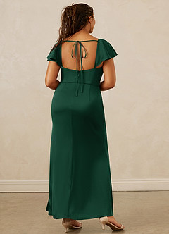 Christian Siriano Bridal for Azazie 1005 Vestidos de damas de honor Vestido de Verde Oscuro de Satén Elástico de Corte Recto con Escote de Corazón image15