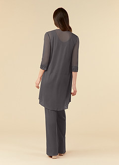 Azazie Frances Mother of the Bride Dresses Steel Grey Jumpsuit/Pantsuit Scoop Mesh Dress image2