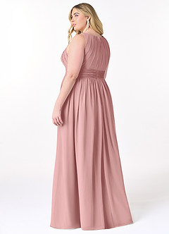 Azazie Harper Bridesmaid Dresses Dusty Rose A-Line Pleated Chiffon Dress image7