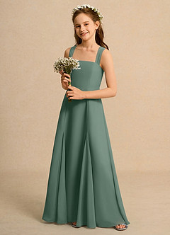 Azazie Tater Junior Formal Flower Girl Klänningar Klä A-Line i Chiffong Plisserad image5