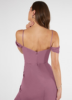Azazie Kit Bridesmaid Dresses Vintage Mauve Mermaid Off the Shoulder Mesh Dress image8
