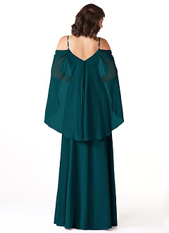 Azazie Cienna Jurken voor bruidsmeisjes Jurk van Chiffon met A-Lijn Off the Shoulder Pijnboom image2