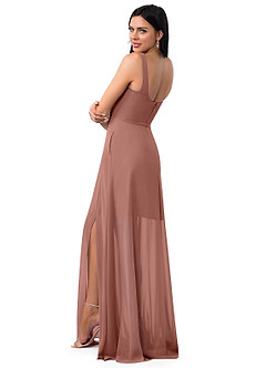 Azazie Renee Final Sale Desert Rose A-Line with Pockets Chiffon Dress image6