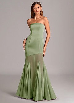 Azazie Uma Final Sale Dusty Sage Mermaid Strapless Chiffon Convertible Dress image1