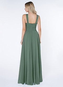 Azazie Kaleigh Bridesmaid Dresses Eucalyptus A-Line Pleated Chiffon Dress image2