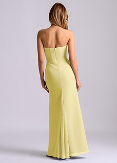 Azazie Debby Bridesmaid Dresses Lemon Sorbet Mermaid Strapless Chiffon Dress image2
