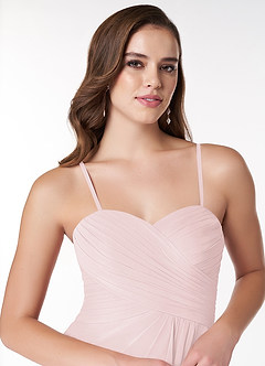 Azazie Arabella Allure Robes de demoiselle d'honneur Robe Trapèze Convertible en Mousseline de soie Encolure en Forme de Cœur Rose Pâle image6