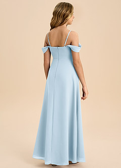 Azazie Anselie Junior Sky Blue A-Line Off the Shoulder Chiffon Dress image2