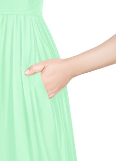 Azazie Cora Bridesmaid Dresses Mint Green A-Line Pleated Chiffon Dress image26