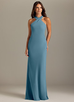 Azazie Doretta Bridesmaid Dresses Bermuda Mermaid Pleated Chiffon Dress image1