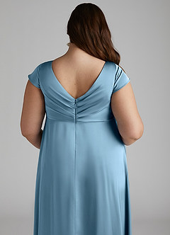 Azazie Allessia Brautjungfernkleider für Schwangere A-Linie Plissee Stretch-Satin Bodenlänge Kleid image12
