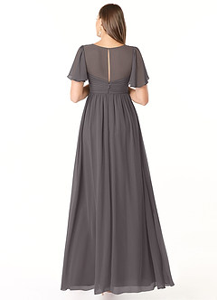 Azazie Verna Maternity Bridesmaid Dresses A-Line V-Neck Ruched Chiffon Floor-Length Dress image2