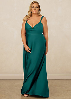 Christian Siriano Bridal for Azazie 1001 Bridesmaid Dresses Peacock A-Line Sweetheart Neckline Stretch Satin Dress image15