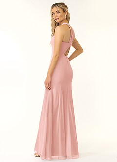 Azazie Rue Bridesmaid Dresses Rosette A-Line Halter Chiffon Dress image5