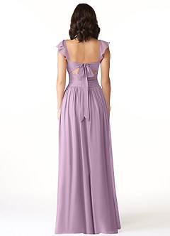Azazie Lissa Bridesmaid Dresses Wisteria A-Line Lace Chiffon Dress image2