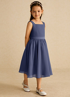 Azazie Ari Flower Girl Dresses Stormy A-Line Sleeveless Chiffon Dress image5