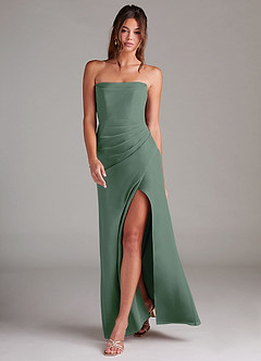 Azazie Leonis Bridesmaid Dresses Eucalyptus Sheath Strapless Chiffon Convertible Dress image7