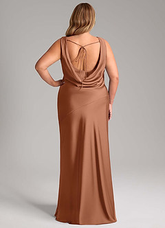 Azazie Rylina Bridesmaid Dresses Bronzer Mermaid Stretch Satin Dress image8