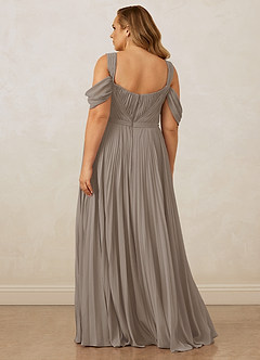 Christian Siriano Bridal for Azazie 1013 Bridesmaid Dresses Taupe A-Line Off the Shoulder Chiffon Dress image12