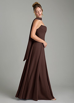 Azazie Gabriela Bridesmaid Dresses Ganache A-Line Corset Chiffon Dress image3