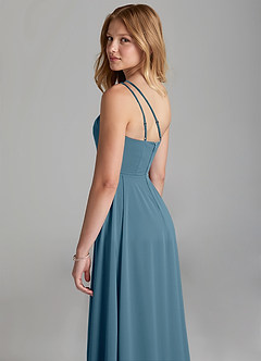 Azazie Maron Junior Robe Trapèze en Satin extensible Plissée Bermude image2