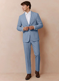 front Owen Dusty Blue Lightweight Tailored Suit Jacket