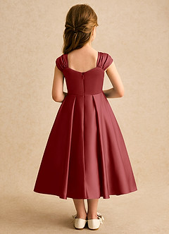 Azazie Yosemite Jurken voor bloemenmeisjes Baljurk Jurk van Mat Satijn Sweetheart Halslijn Roest image2