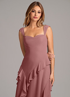 Azazie Sloane Bridesmaid Dresses Desert Rose A-Line Sweetheart Neckline Chiffon Dress image7