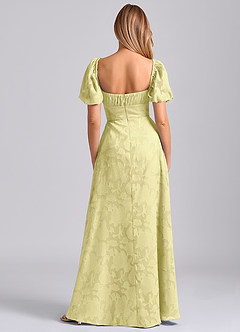 Azazie Mirian Bridesmaid Dresses Lemon Sorbet A-Line Sweetheart Neckline Floral Burnout Dress image6