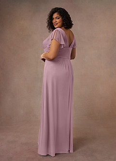 Azazie Reneya Mother of the Bride Dresses Dusty Rose A-Line Pleated Mesh Dress image9