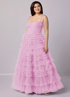 Barbie ♥ Azazie Bridesmaid Dresses Candy Pink A-Line Sweetheart Neckline Tulle Dress image9