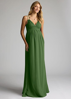Azazie Emree Maternity Bridesmaid Dresses A-Line Chiffon Floor-Length Dress image3