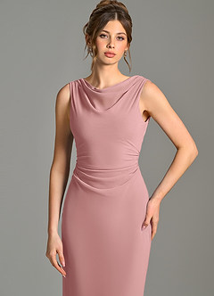 Azazie Kieryn Bridesmaid Dresses Dusty Rose Mermaid Pleated Chiffon Dress image6
