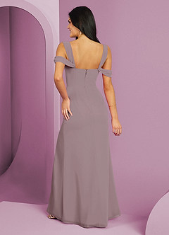 Barbie ♥ Azazie Bridesmaid Dresses Dusk A-Line Off the Shoulder Chiffon Dress image6