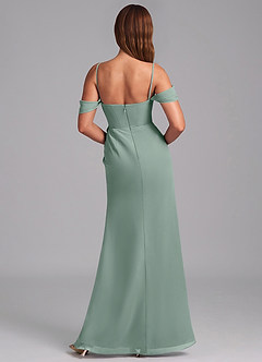 Azazie Johana Bridesmaid Dresses Silver Sage Mermaid Off the Shoulder Chiffon Convertible Dress image2