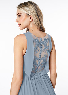 Azazie Jessa Bridesmaid Dresses A-Line Lace Chiffon Floor-Length Dress image6