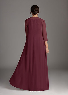 Azazie Kana Mother of the Bride Dresses Cabernet A-Line Scoop lace Chiffon Dress image4