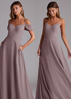 Azazie Marley Bridesmaid Dresses Dusk A-Line Off the Shoulder Chiffon Convertible Dress image8