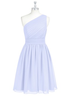 Azazie Katrina Jurken voor bruidsmeisjes Jurk van Chiffon met A-Lijn One-Shoulder Lavendel image6