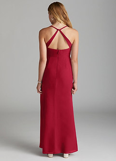 Azazie Becca Junior Burgundy Mermaid Chiffon Dress image4