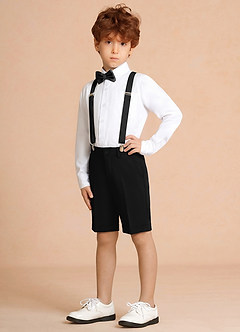 front Oliver Black Boy Shorts Suit 4-Piece Set